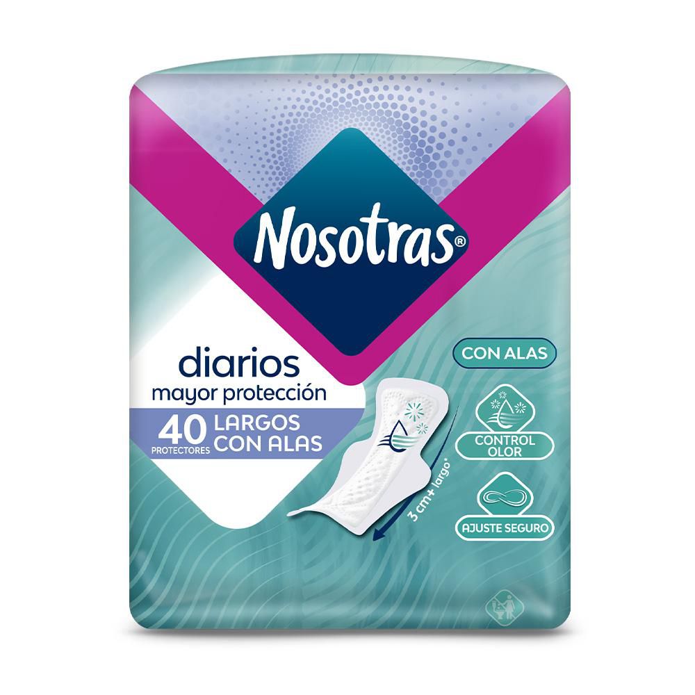 Protectores NOSOTRAS diarios largos con alas (40  und) img #1