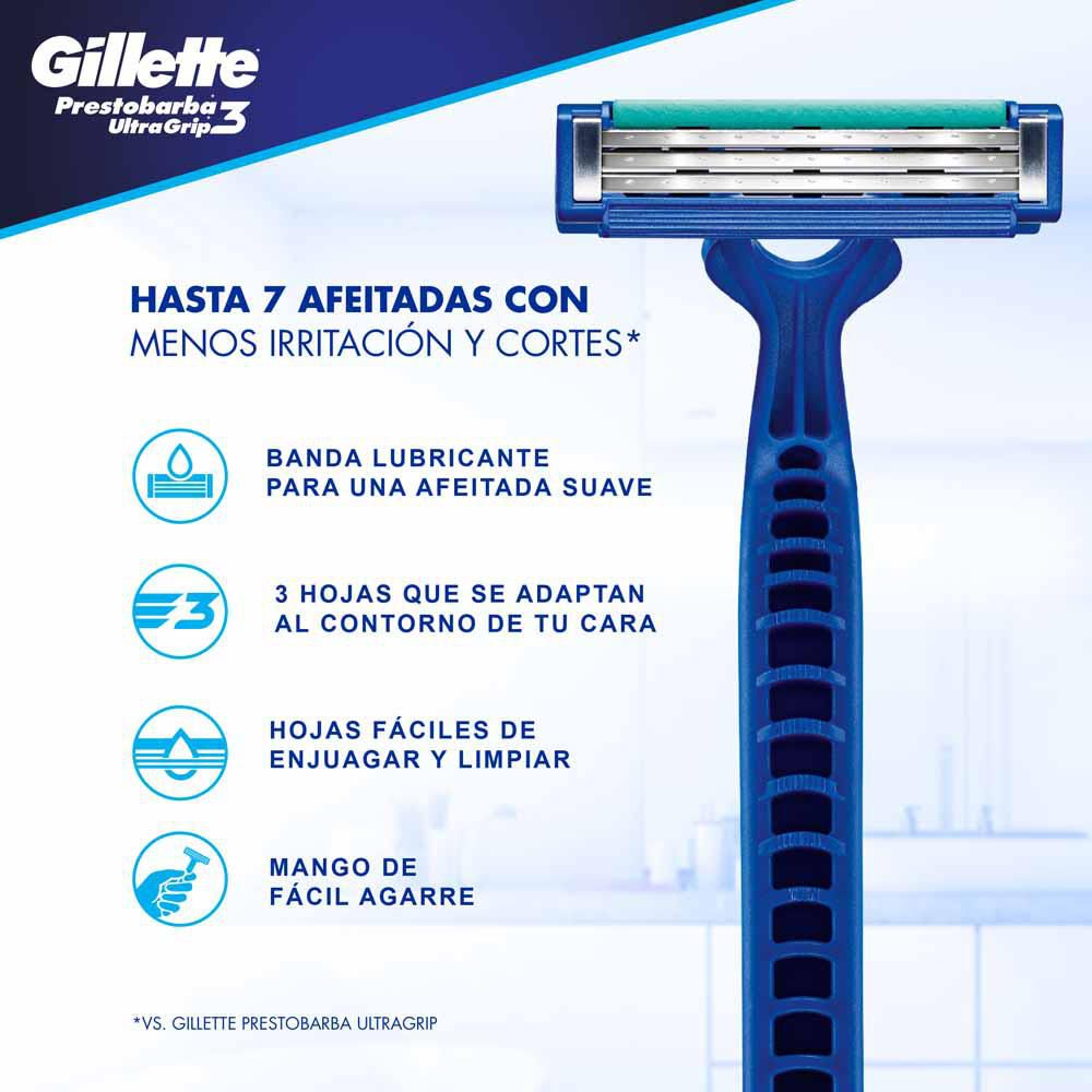 Máquina de afeitar PRESTOBARBA ultragrip desechable (4  und) img #5