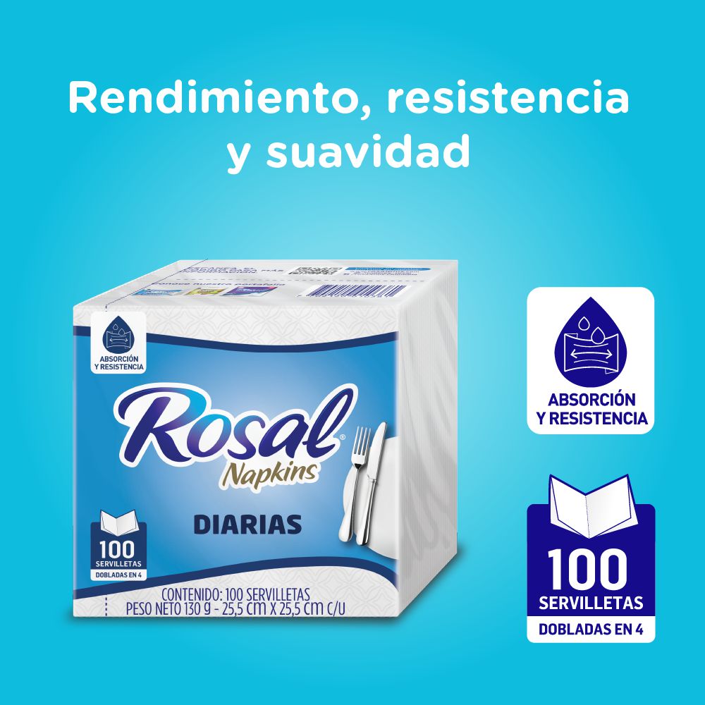 Servilletas ROSAL de mesa dobladas (100  und) img #2