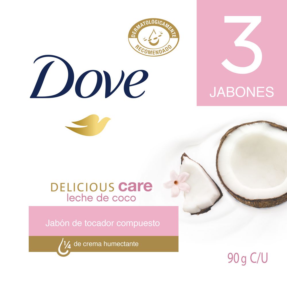 Jabón de tocador DOVE leche de coco (270  gr) img #1