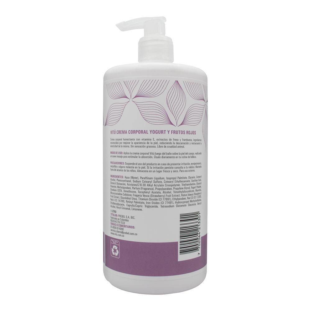 Crema corporal VITU yogurt y frutos rojos (1000  ml) img #3