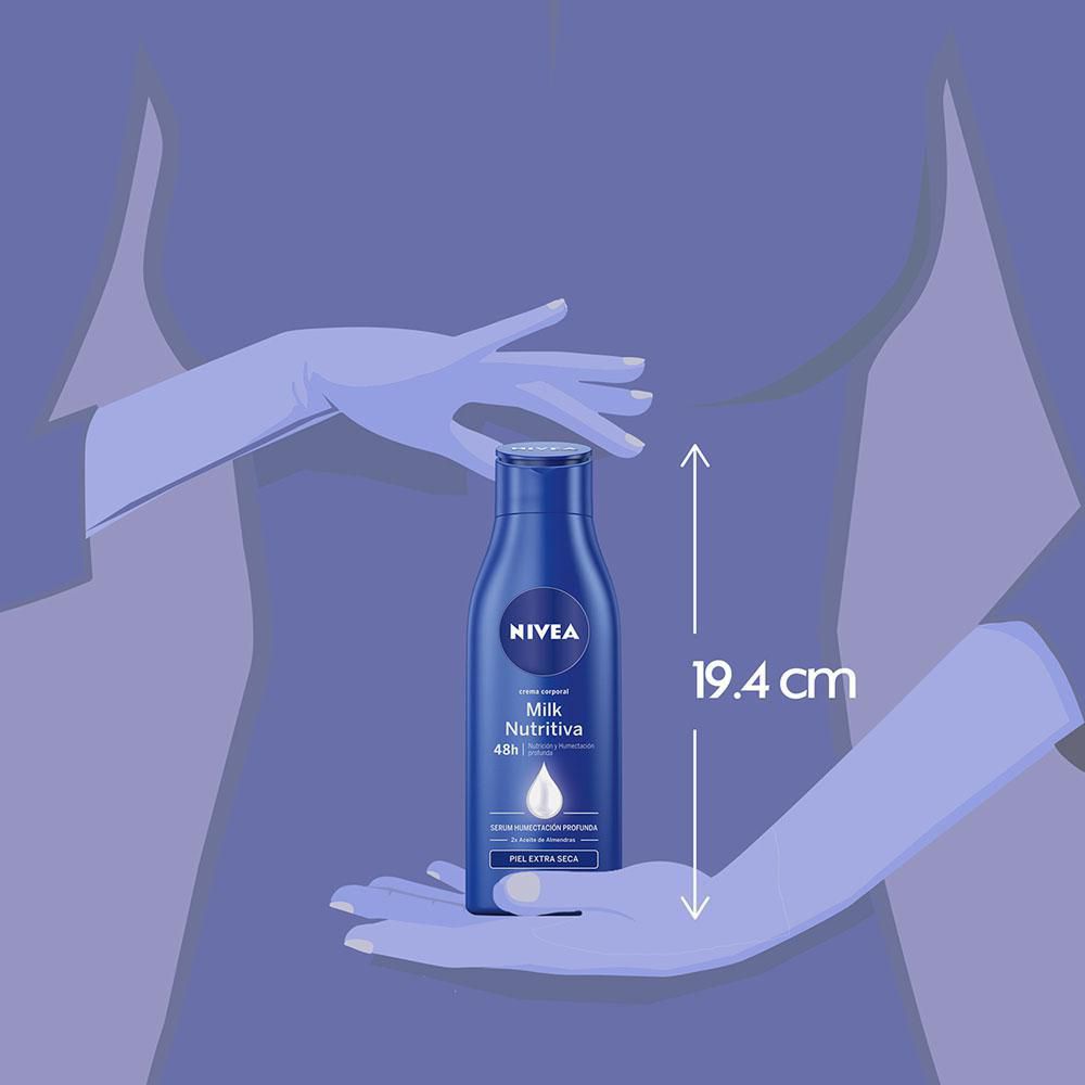 Crema corporal NIVEA humectante milk nutritiva (250  ml) img #4
