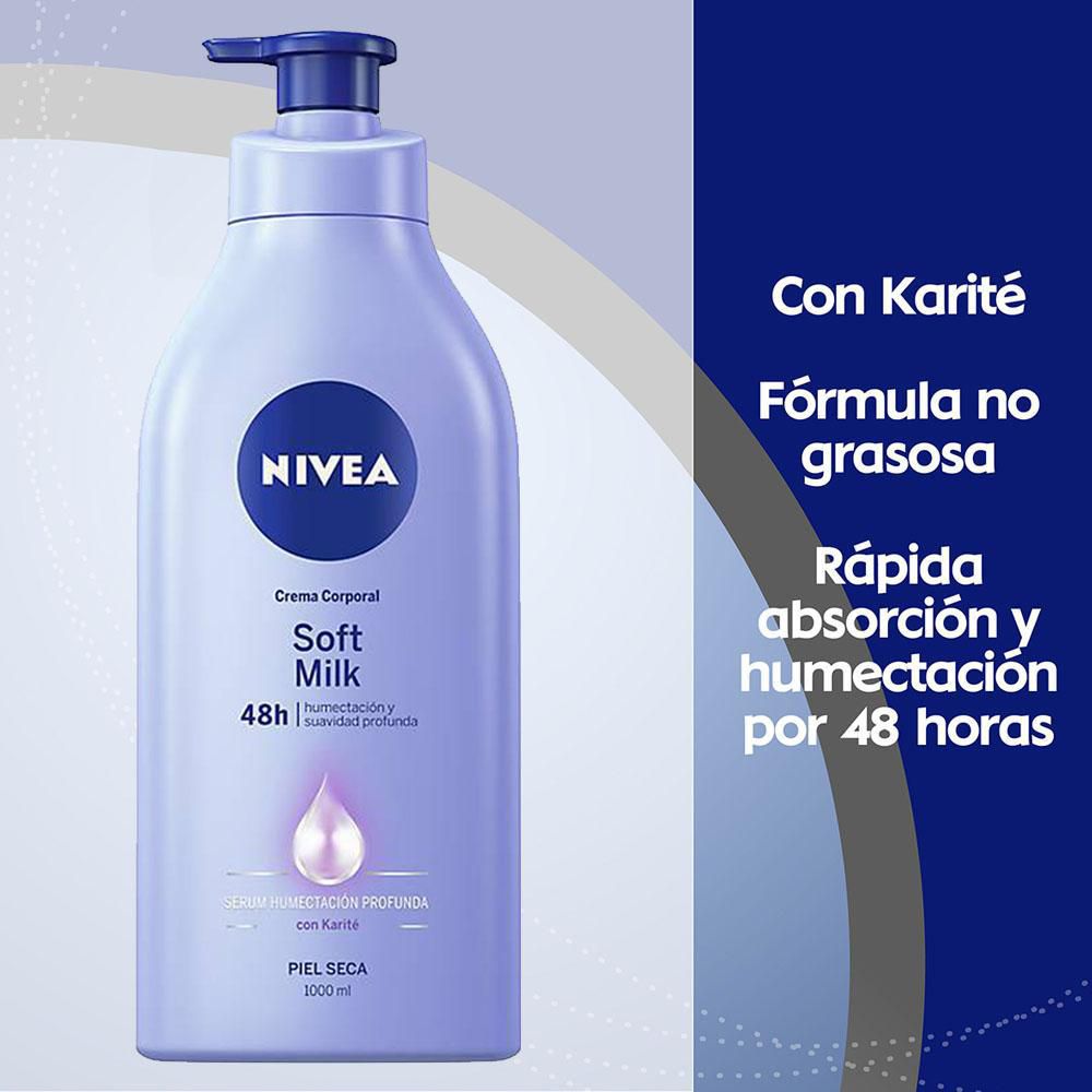 Crema corporal NIVEA humectante soft milk (1000  ml) img #4