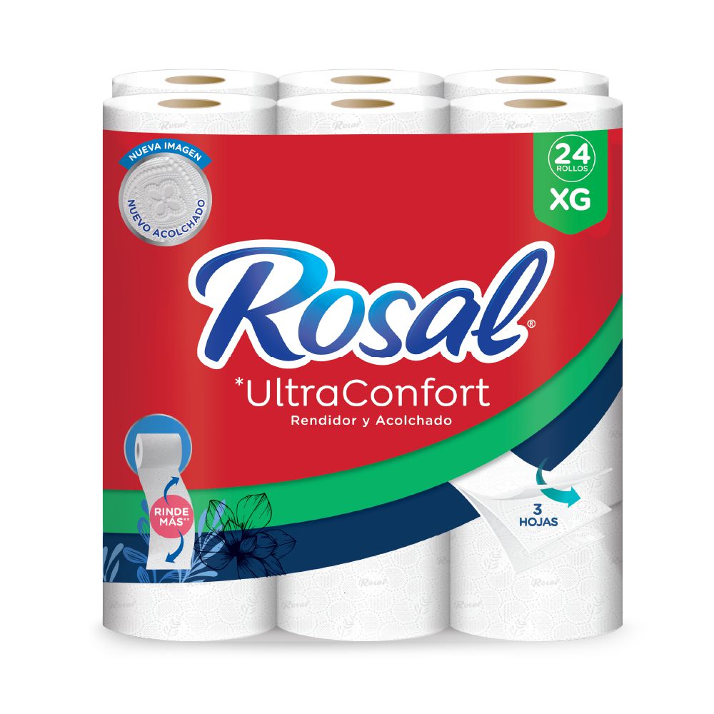 Papel higiénico ROSAL triple hoja x24 rollos (600  mts) img #1