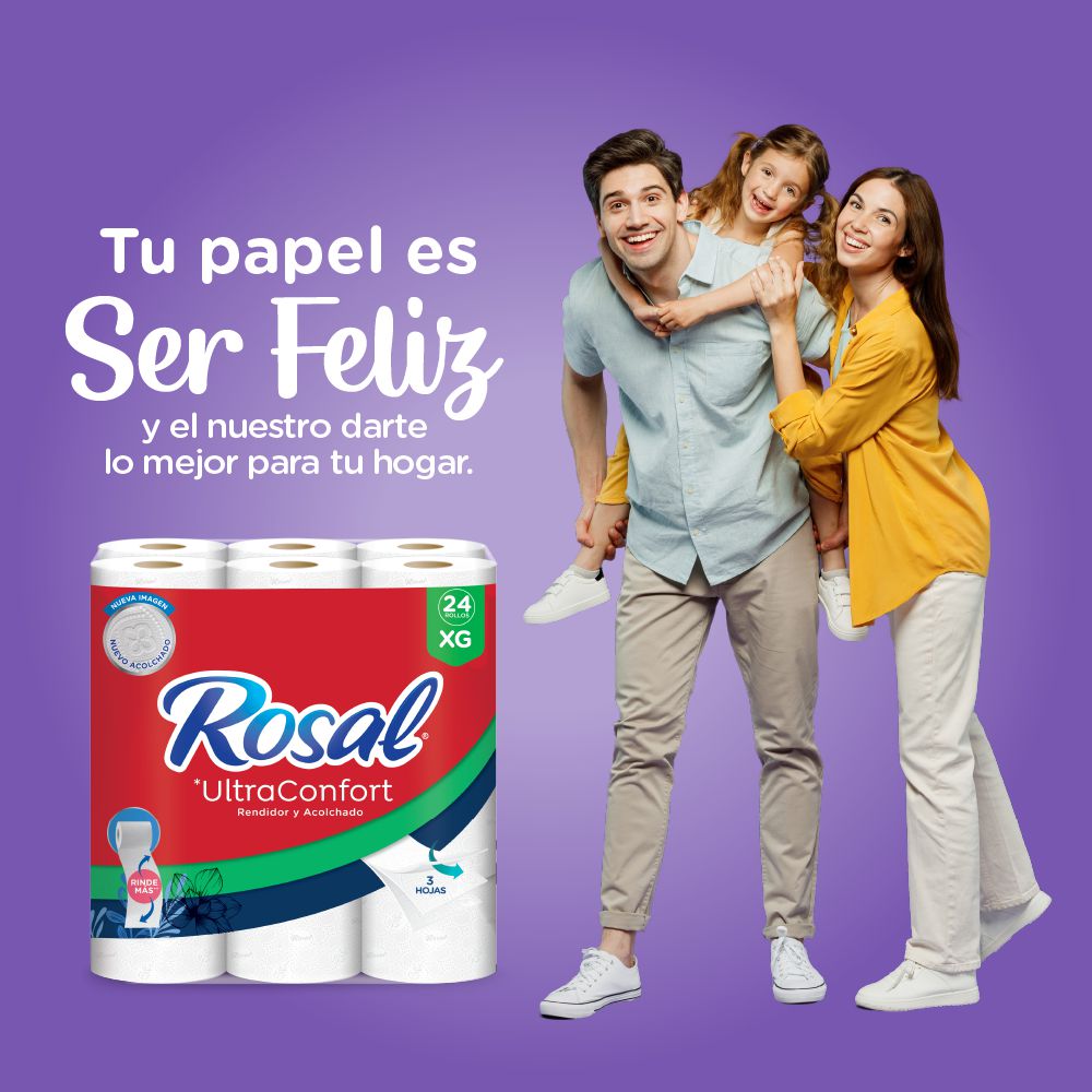 Papel higiénico ROSAL triple hoja x24 rollos (600  mts) img #3
