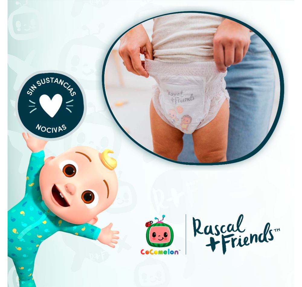 Pañales RASCAL + FRIENDS Autoajustables, talla 4 (36  und) img #2