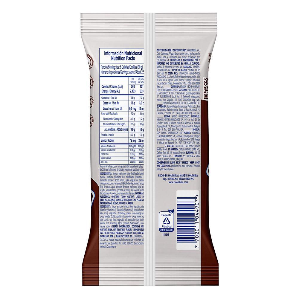 Galletas BRIDGE wafer doble crema sabor a chocolate (71  gr) img #2