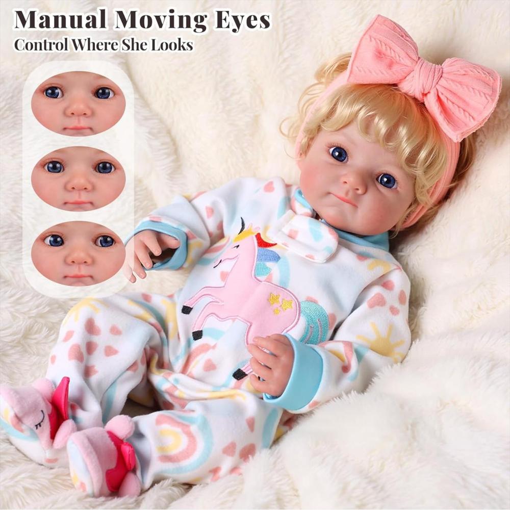Muñeca Bebé Reborn Con Ojos Moviles img #4