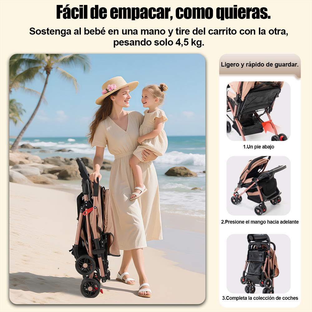 Coche Para Bebe Compacto Estilo Moises Clor Caqui img #2