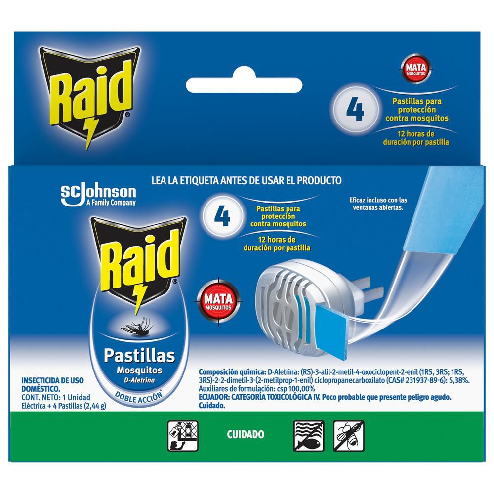 Repelente Pastilla Und + 4 Rpt RAID 32.9  ml img #1