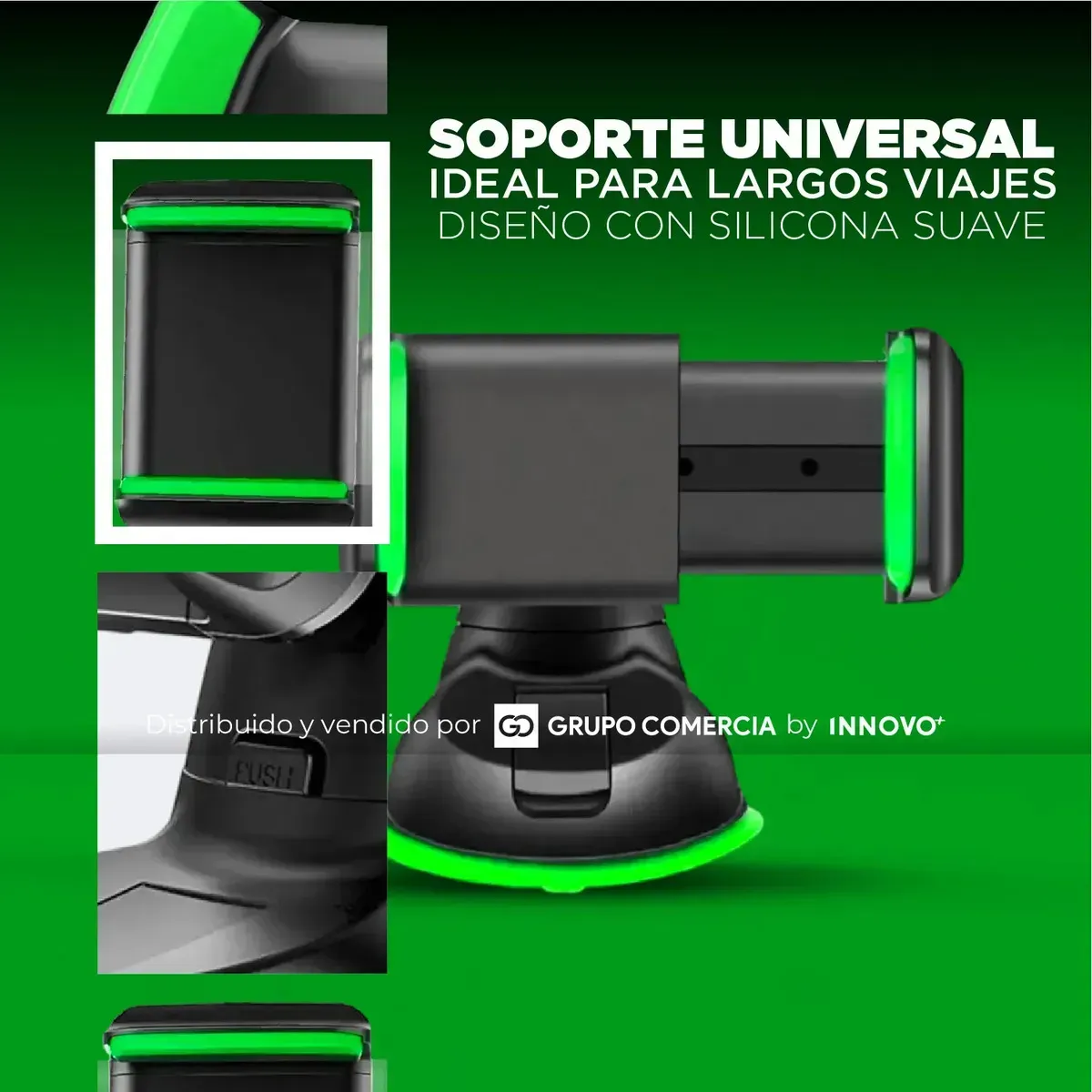 Soporte Celular Para Carro Ultra Agarre Nano Silicona Giro 360 Innovo img #3