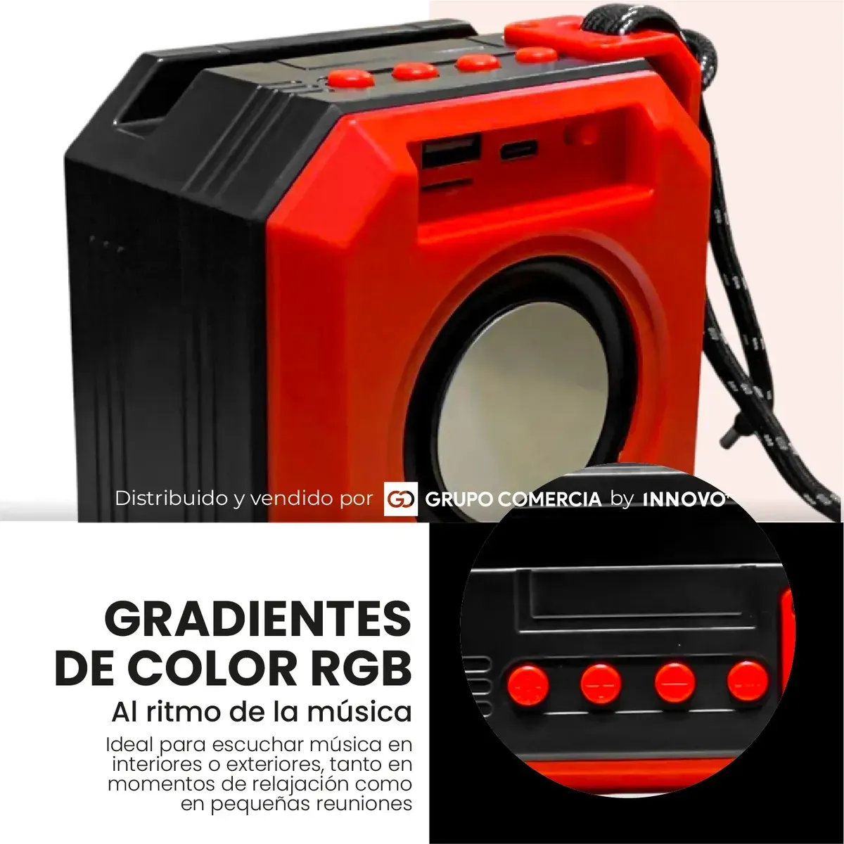 Parlante Bluetooth 5.3 Innovo Potente 5w Luces Rgb Con App img #5