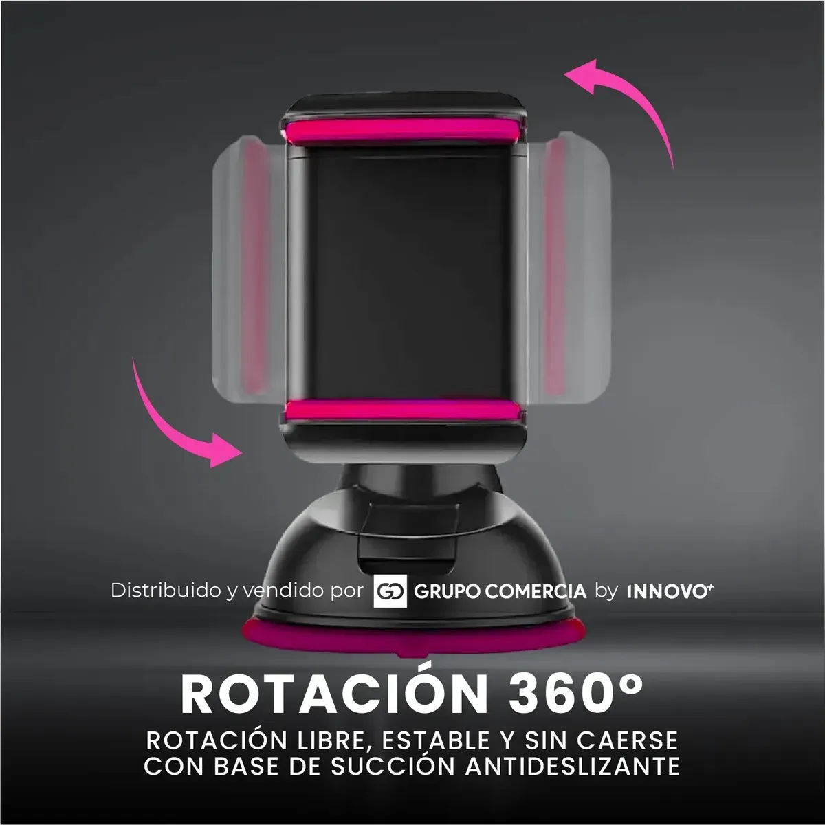 Soporte Celular Carro Succión Nano Silicona 360° Extra Fuerte Lila img #7