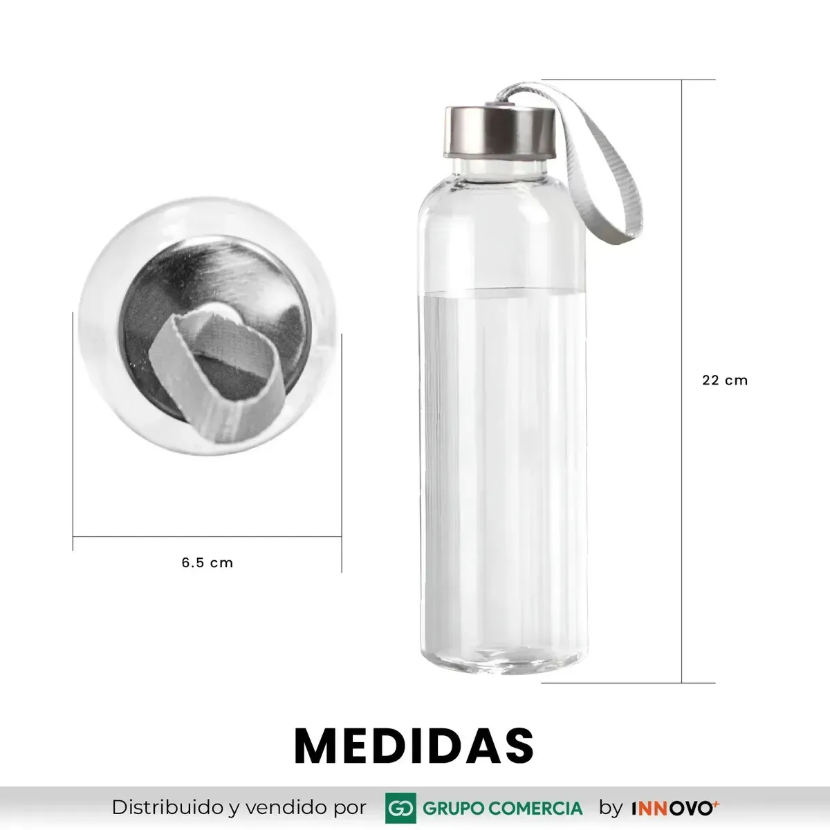 Botella De Botilo Cristal De 500 Ml Con Tapa Correa De Mano img #5