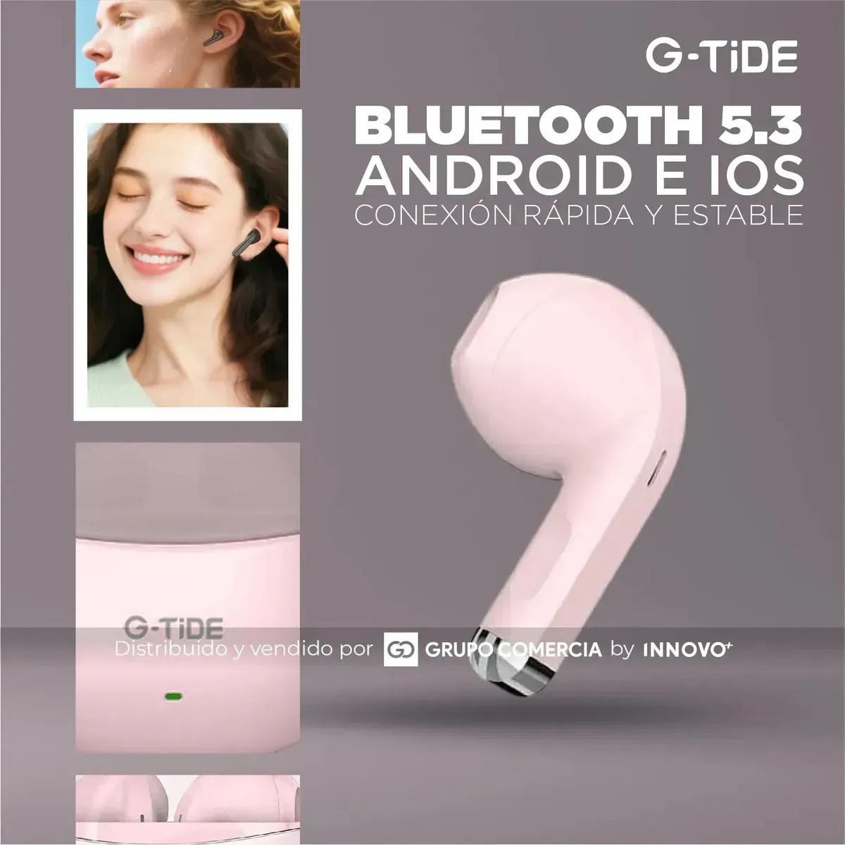 Audífonos Inalámbricos G-tide Rosa Bluetooth 5.3 Pro Audio Espacial Audífonos Inalámbricos G-tide Rosa Bluetooth 5.3 Pro Audio Espacial Audífonos Inal img #6