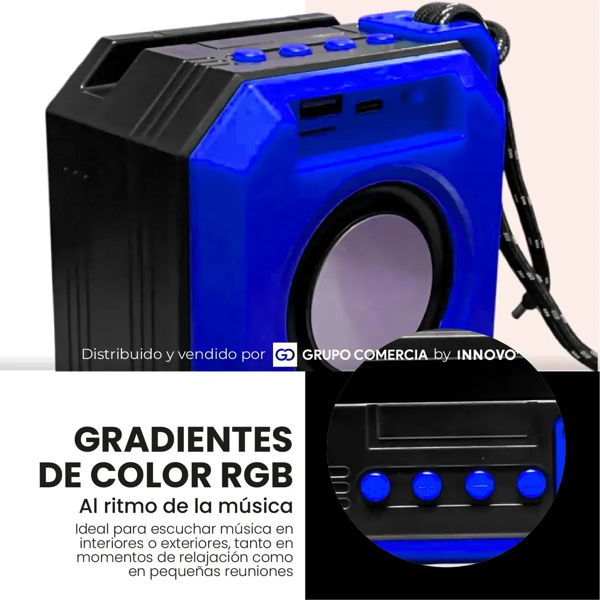 Mini Smart Parlante Bluetooth 5.3 Cubo Rgb Sonido Pro 5w Portátil img #5