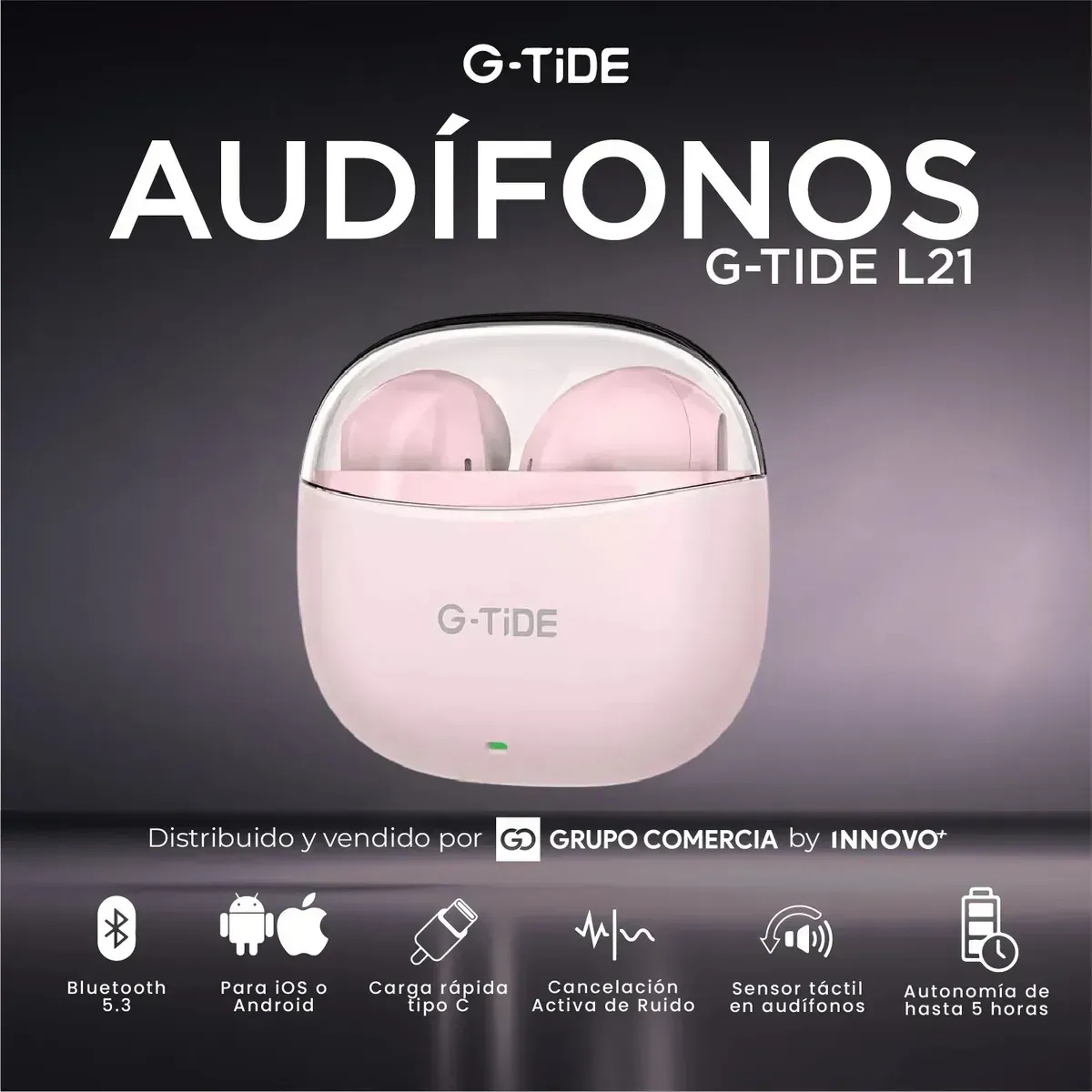 Audífonos Inalámbricos G-tide Rosa Bluetooth 5.3 Pro Audio Espacial Audífonos Inalámbricos G-tide Rosa Bluetooth 5.3 Pro Audio Espacial Audífonos Inal img #2