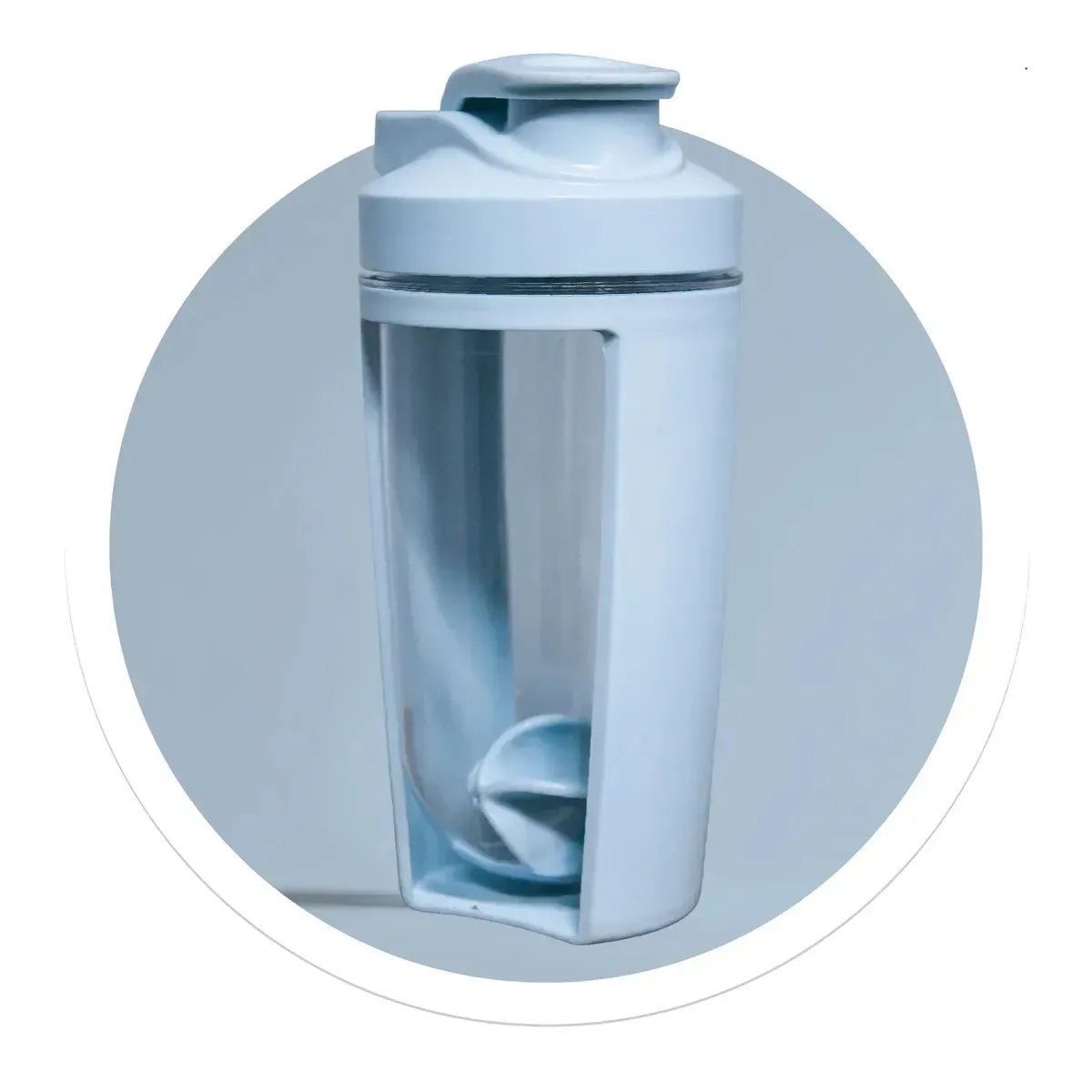 Vaso Mezclador Shaker Premium 500ml Agitador Integrado Gym Azul img #4