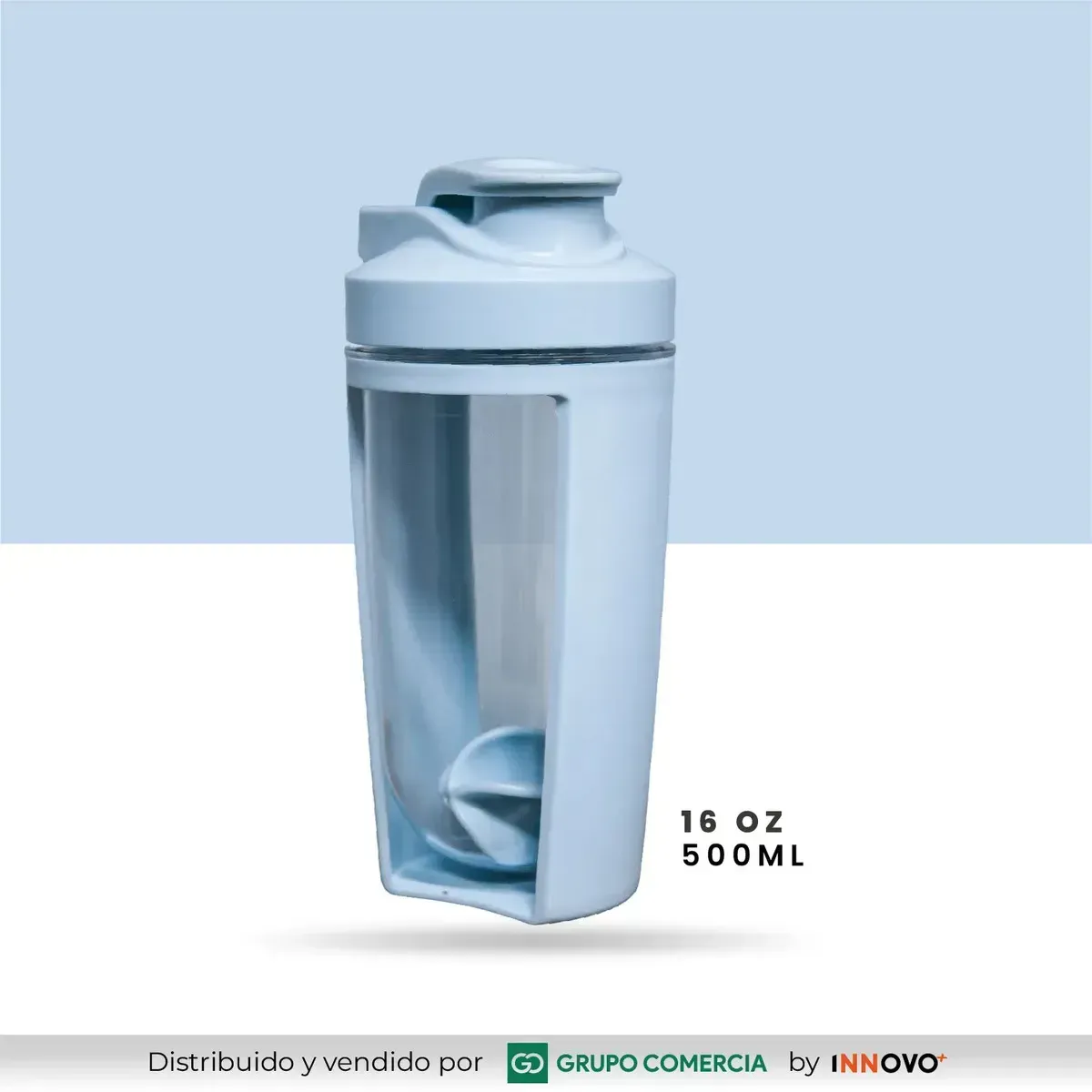 Vaso Mezclador Shaker Premium 500ml Agitador Integrado Gym Azul img #8