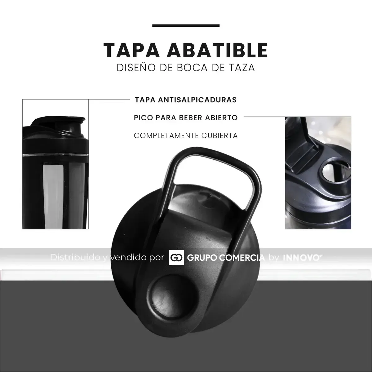 Vaso Mezclador Shaker Premium 500ml Mezclado Ultra-suave Sin Grumos Negro img #5