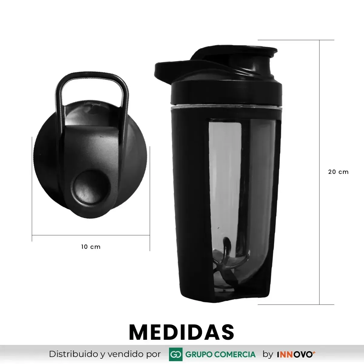 Vaso Mezclador Shaker Premium 500ml Mezclado Ultra-suave Sin Grumos Negro img #7
