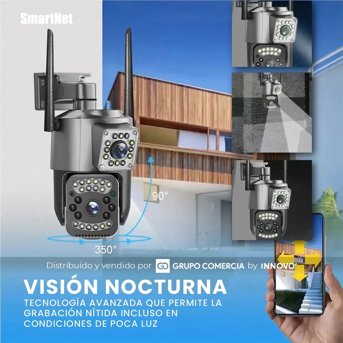 Cámara De Seguridad Wifi 360° Doble Lente V380 Pro Vigilancia Dual 4k img #6