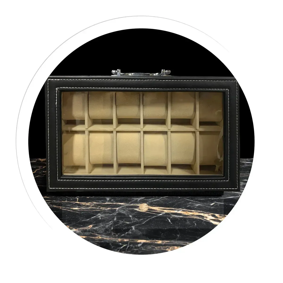 Organizador Estuche Relojero De Lujo X12 Puestos Cuero Premium img #6