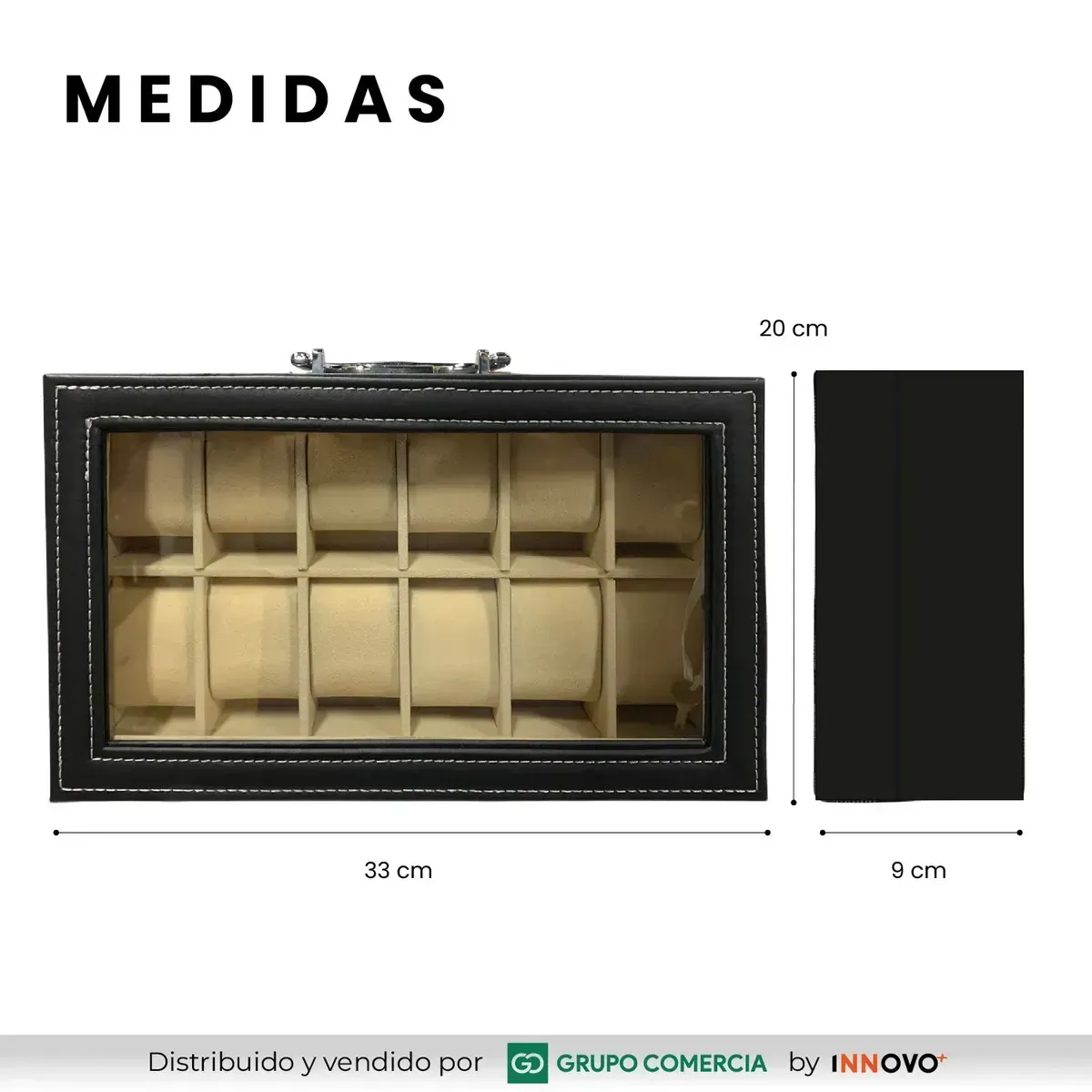 Organizador Estuche Relojero De Lujo X12 Puestos Cuero Premium img #7