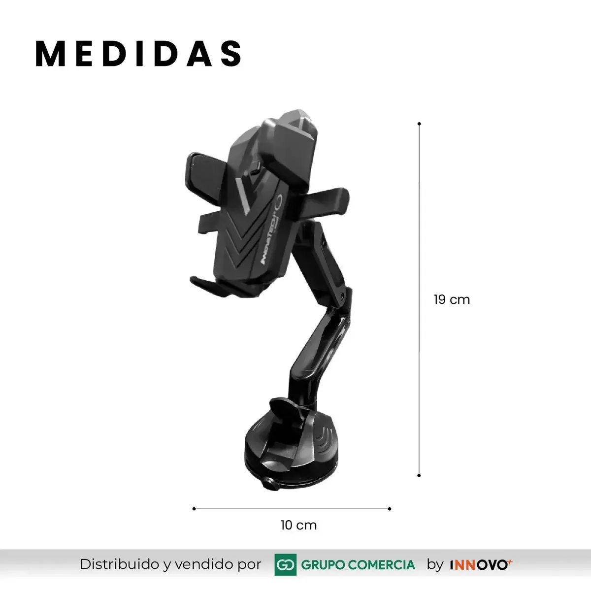 Soporte Celular Auto Brazo Extensible 360° Ventosa Universal Hasta 8 Pulgadas img #4
