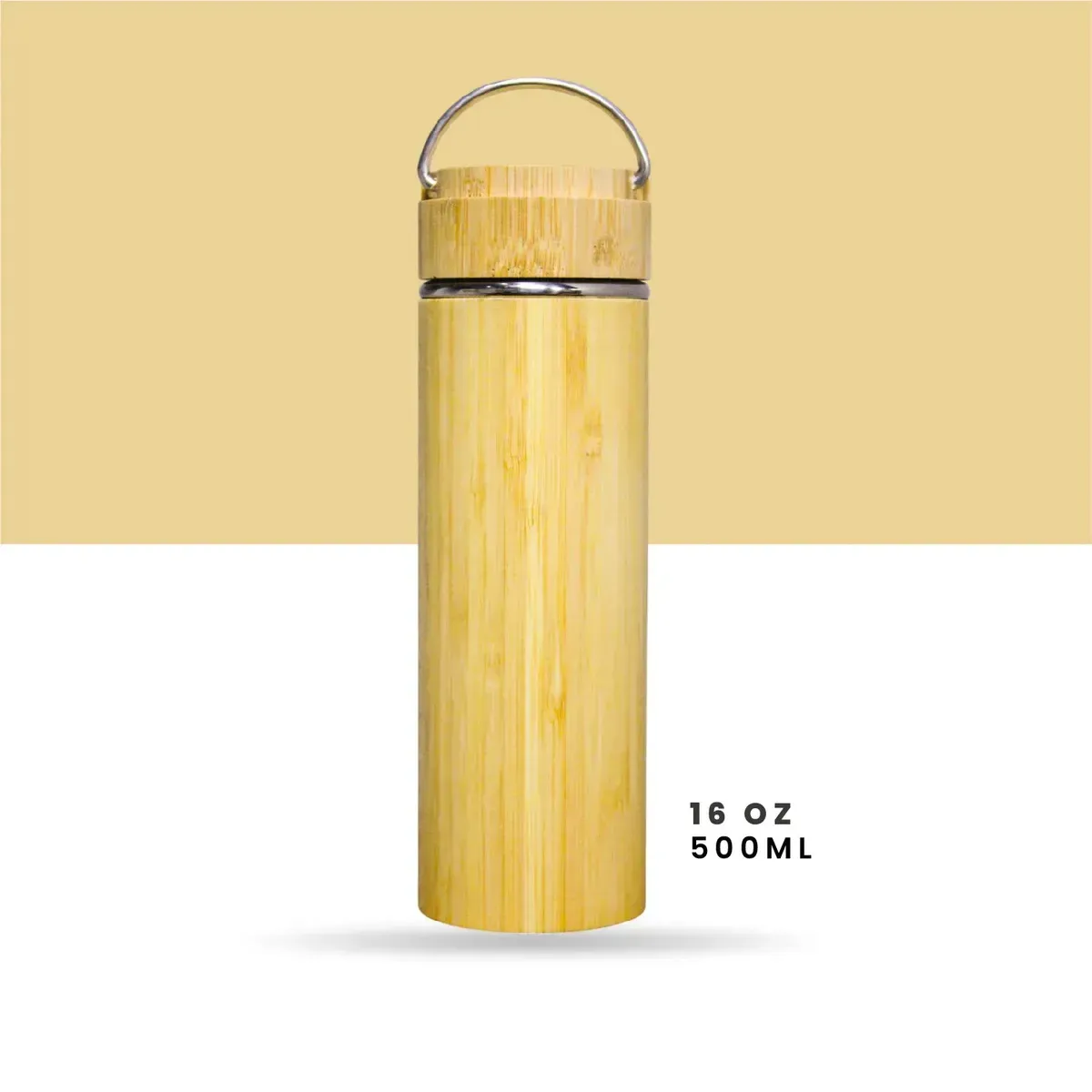 Termo De Bambú Natural 500ml Acero Inoxidable img #7