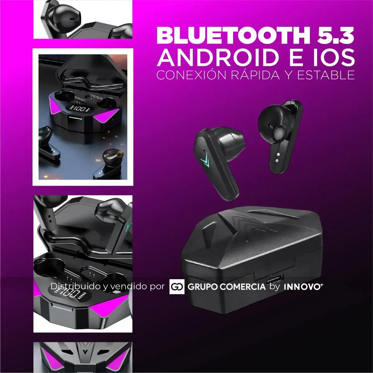 Audífonos Bluetooth Gamer X15 Pro 5.3 Tws Luces Rgb img #6