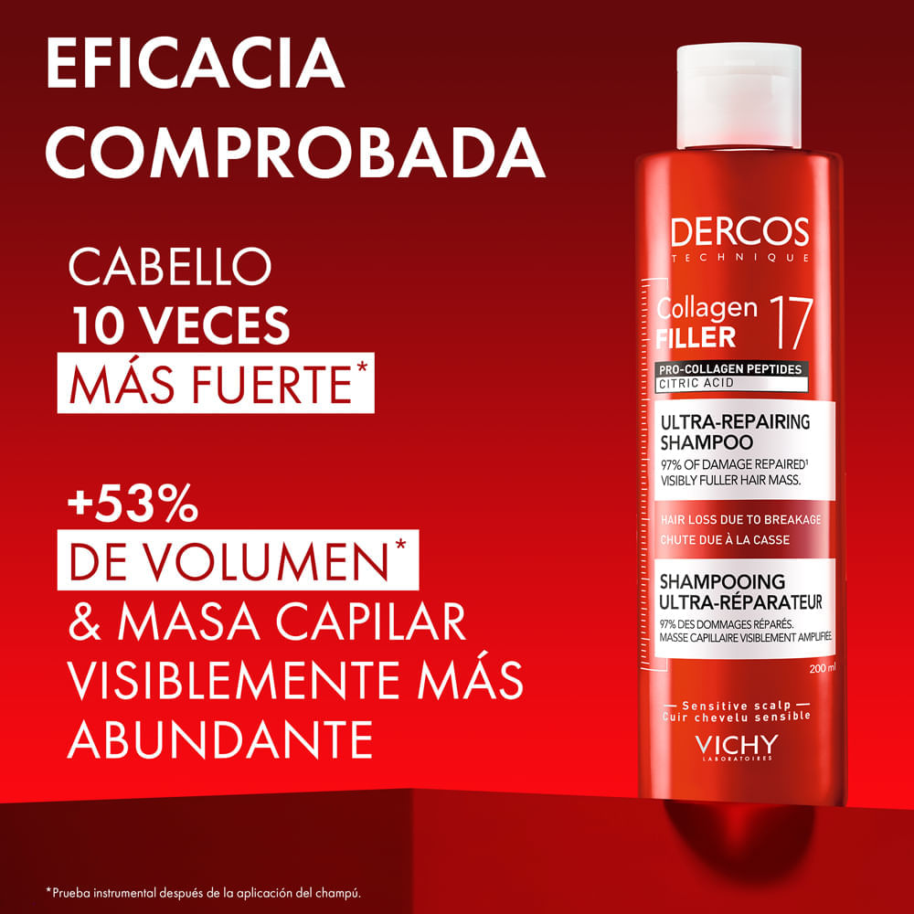 Shampoo Dercos Collagen 17 Filler - Vichy img #4