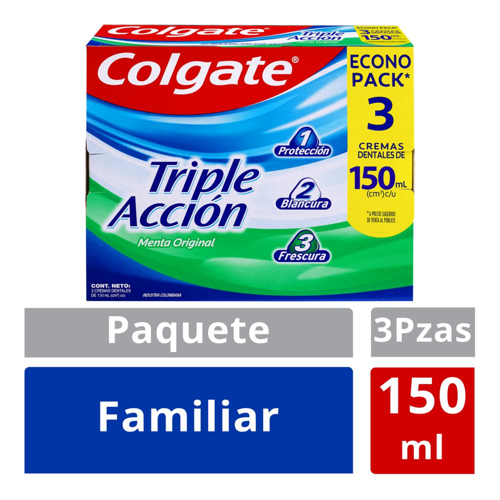 Crema dental COLGATE triple acción (450  ml) img #1