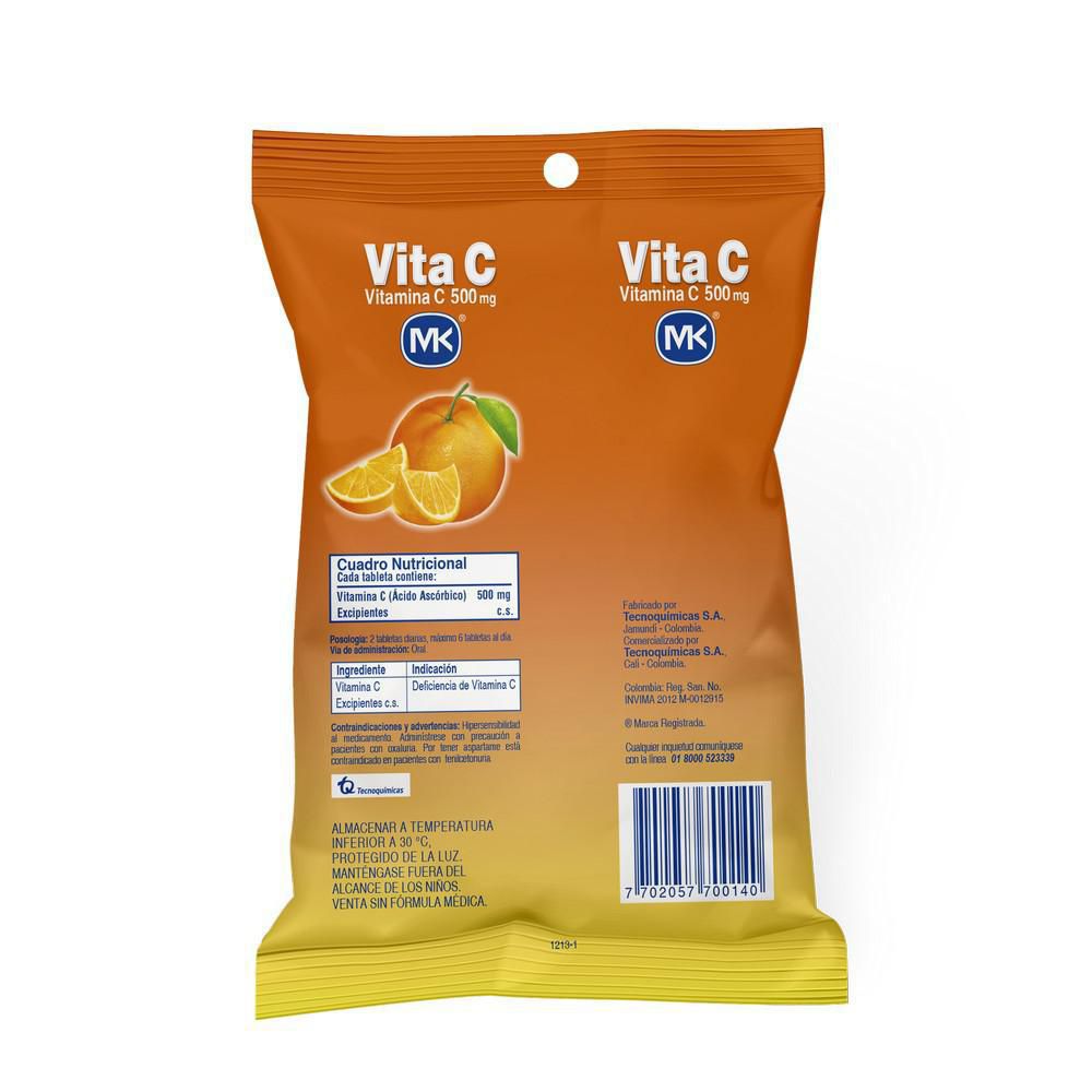 Tabletas masticables VITAMINA C MK naranja (12  und) img #3