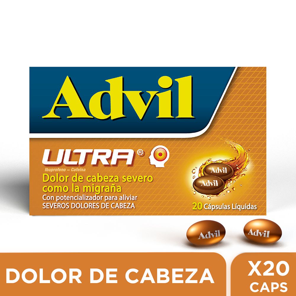 Cápsulas ADVIL ultra severos dolores de cabeza (20  und) img #1