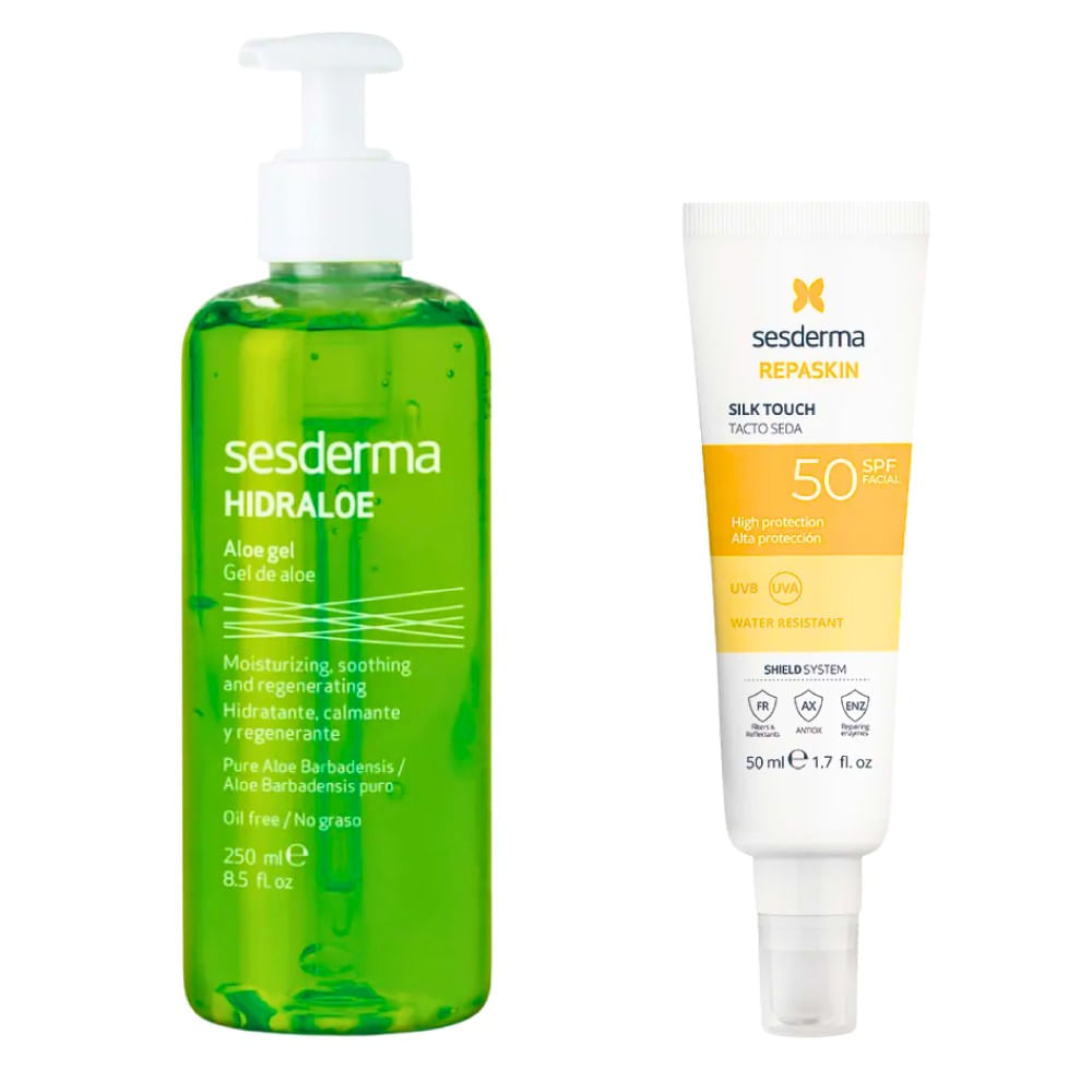 Kit: Repaskin Fotoprotector Toque Seco 50 ml + Hidraloe Gel De Aloe 250 ml - Sesderma img #1