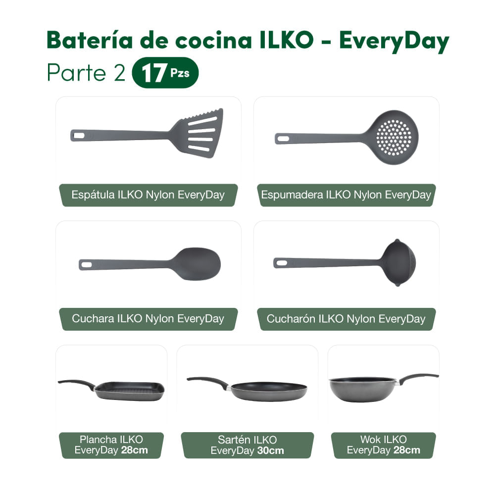 Batería de Cocina Ilko EveryDay 17pz Antiadherente img #5