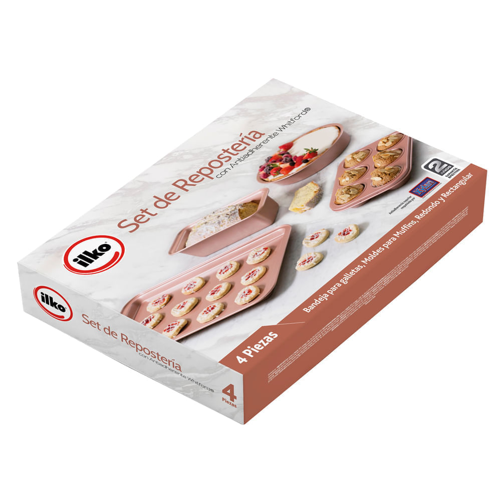 Set de 4 Moldes Antiadherente ILKO Rose Gold img #6
