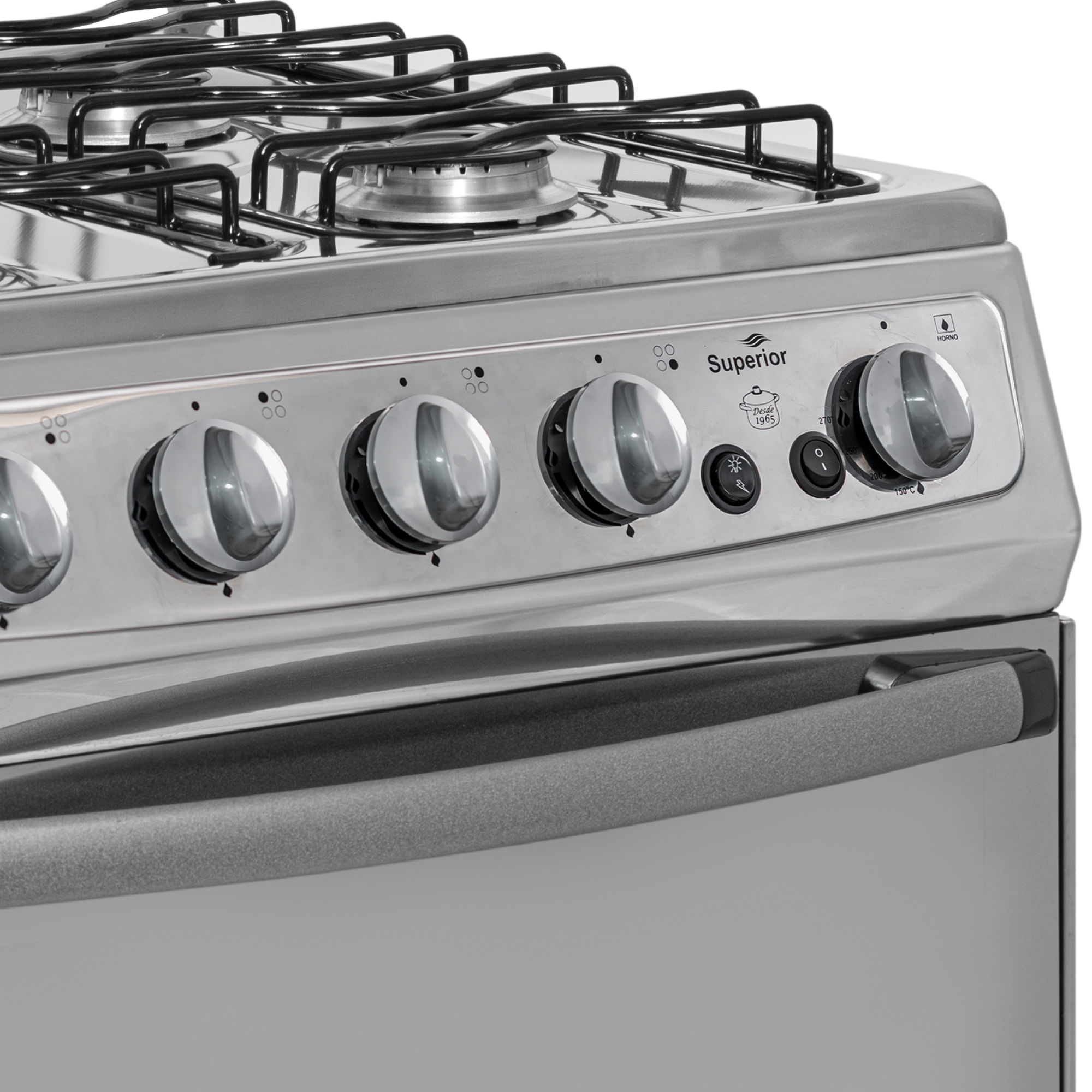 Estufa de Piso Superior 4 Puestos Horno Gas Natural AXXIS PLUS Inox img #3
