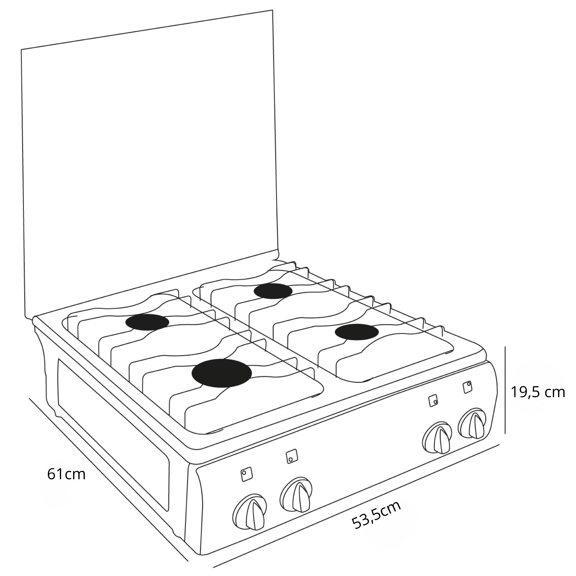Estufa De Mesa Superior 4 Puestos Gas Natural 7054-1 Gris img #2