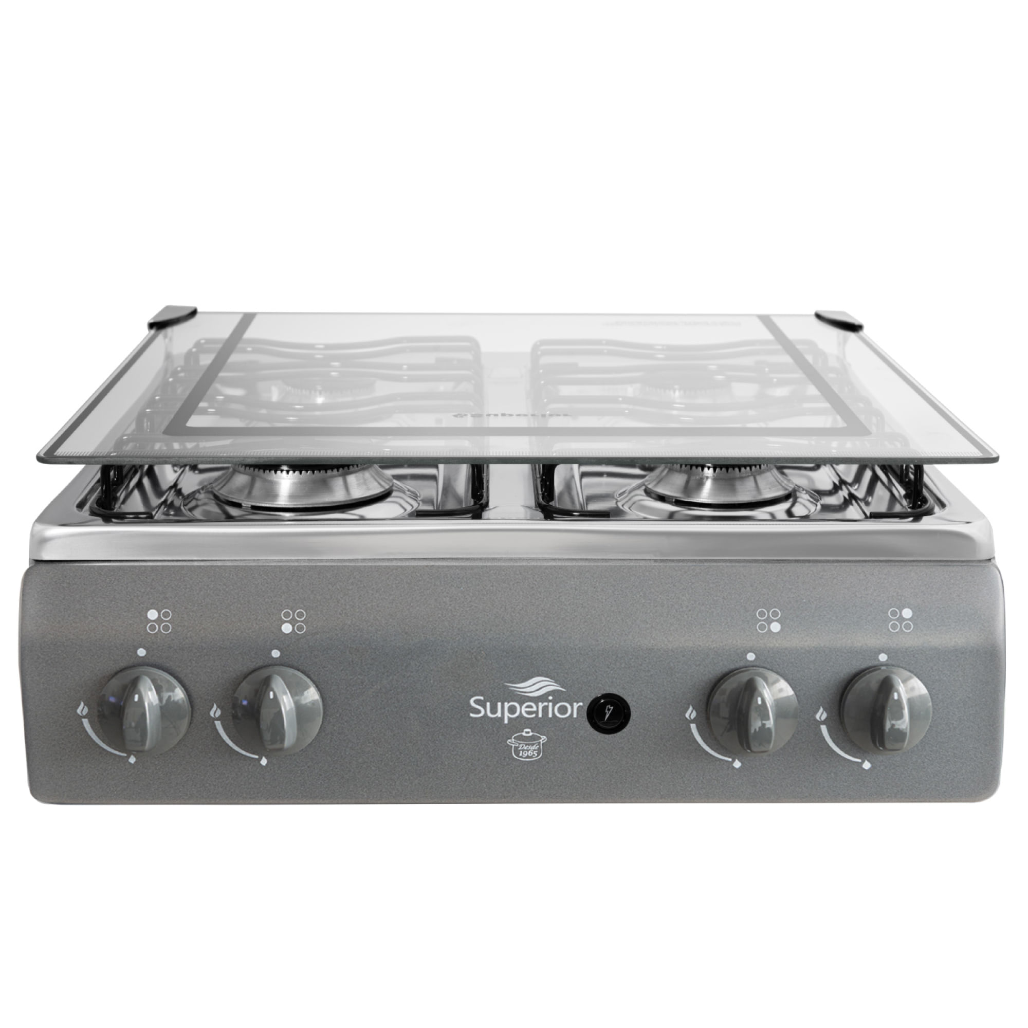 Estufa De Mesa Superior 4 Puestos Gas Natural 7054-1 Gris img #1