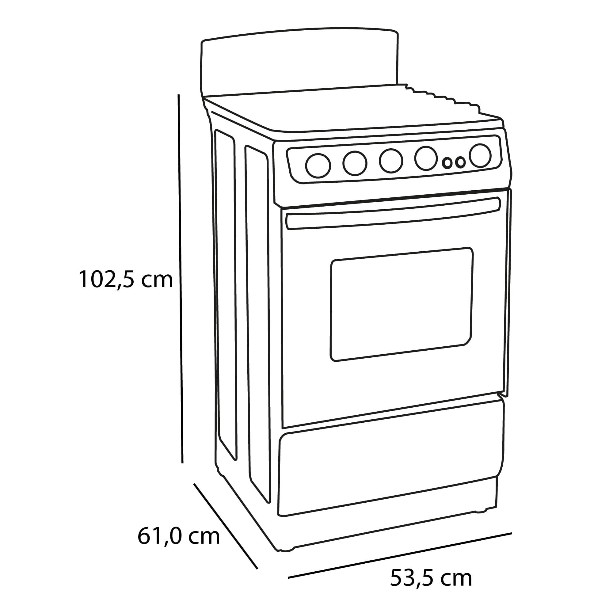 Estufa de Piso Superior 4 Puestos Horno Gas Natural S-7005 Negra img #2