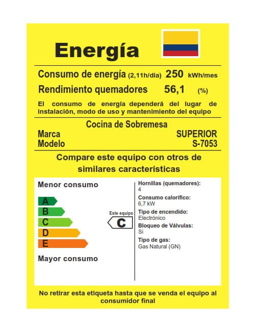 Estufa De Mesa Superior 4 Puestos Gas Natural 7053 Negra img #9