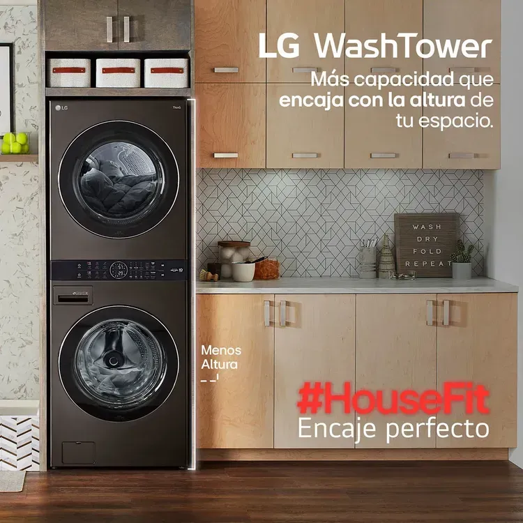 Torre de Lavado y Secado LG 25/22 Kg WK25BS6 con AI Negra img #7