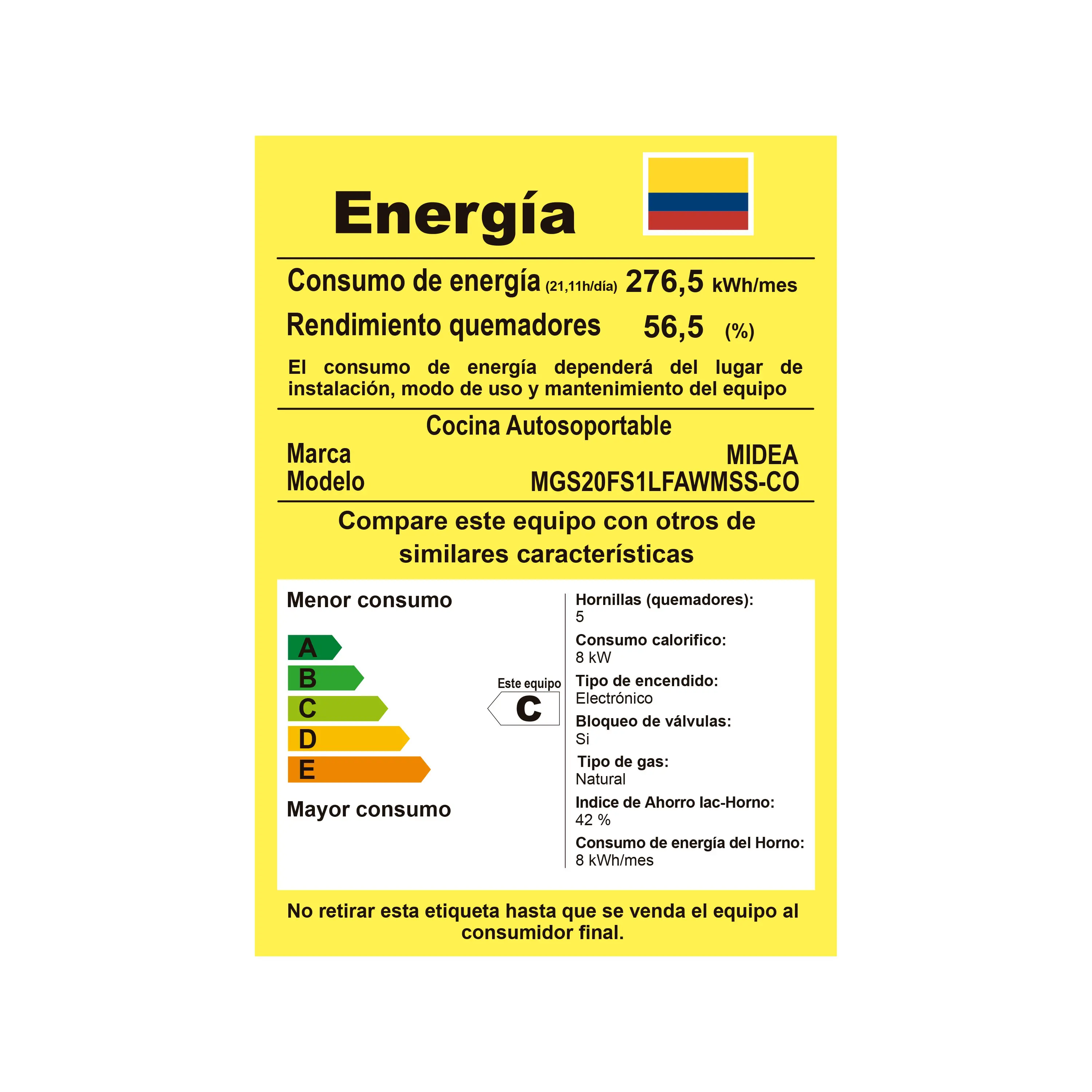 Estufa de Piso Midea 4 Puestos Grill Xtra Cook MGS20FS1LFAWMSS-CO Inox img #10