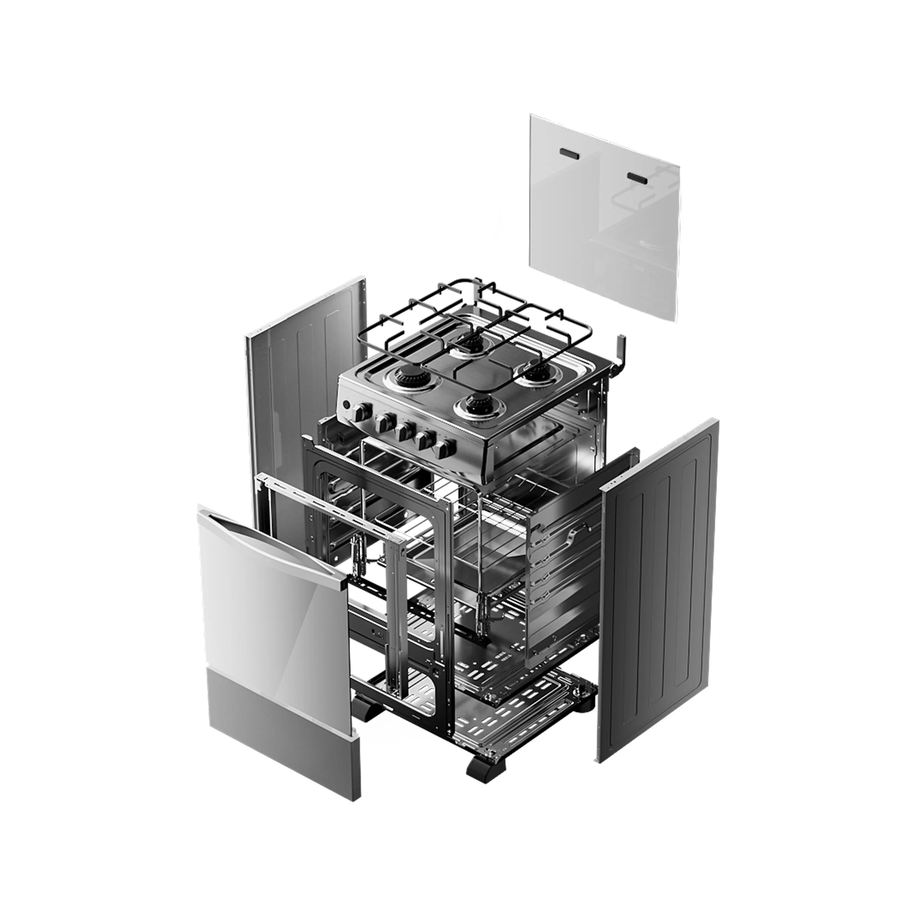 Estufa de Piso Midea 4 Puestos Grill Xtra Cook MGS20FS1LFAWMSS-CO Inox img #9
