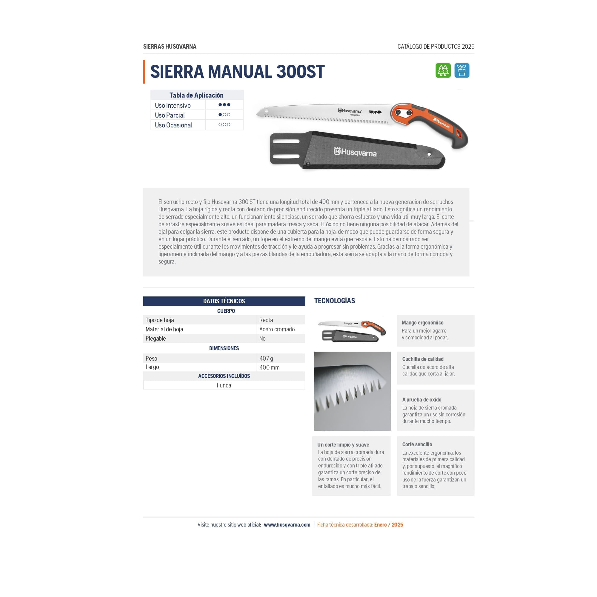 Sierra Manual Husqvarna Recto 300ST 400 MM Acero img #4