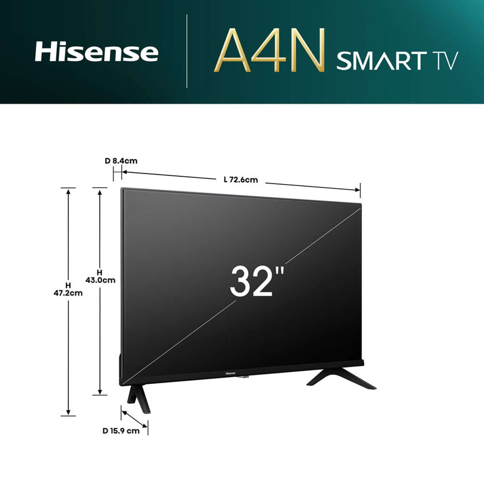 Televisor Hisense 32" Pulgadas 32A4N HD Smart TV img #3