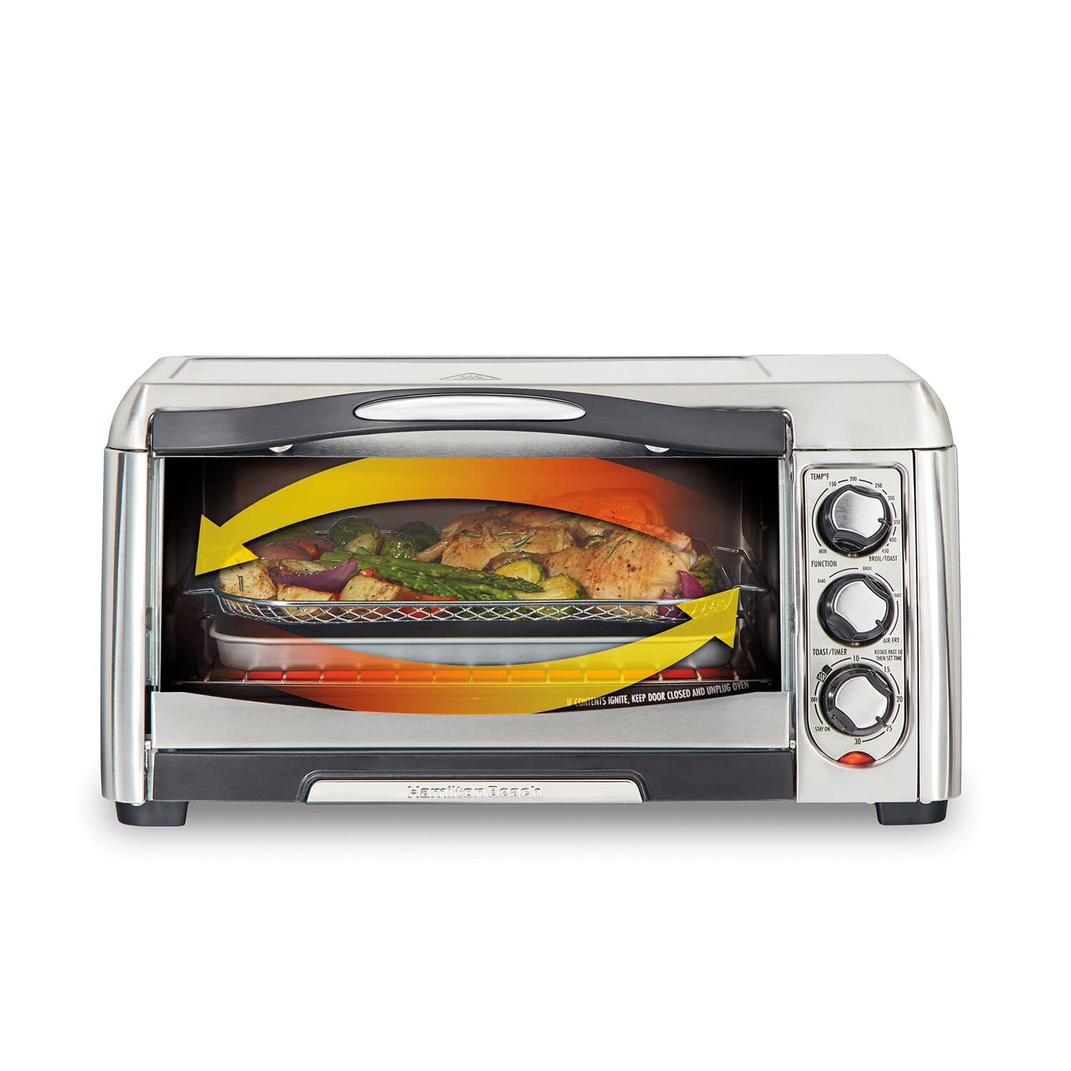 Horno Tostador Hamilton Beach con Freidora de aire 16 litros 31323 Plateado img #2