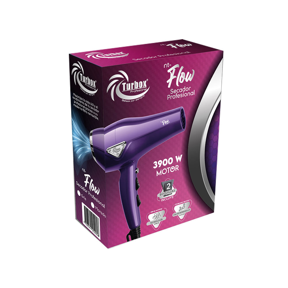 Secador Profesional Turbox 3900W 3 Temperaturas 2 Velocidades NT-FLOW Morado img #5